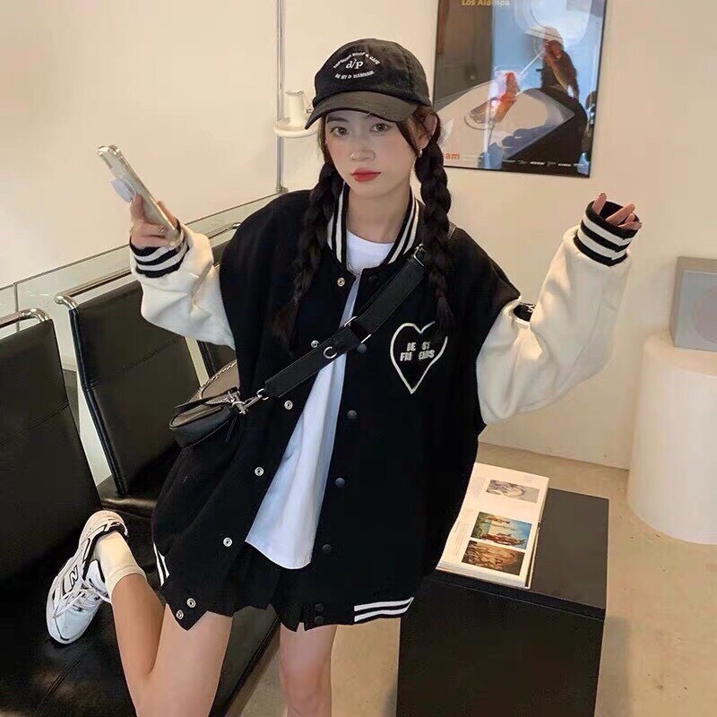 áo bomber kaki tim nữ siêu hot form rộng đẹp unisex