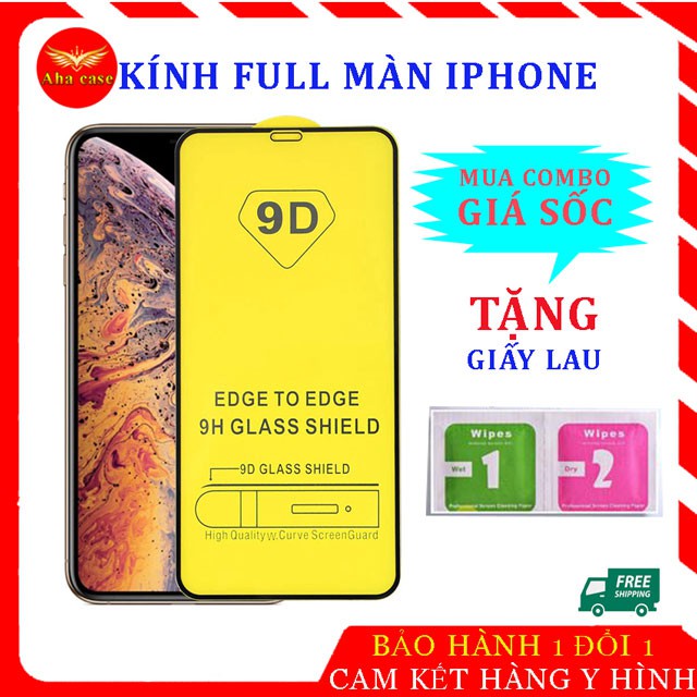 [COMBO Giá Sỉ] Kính cường lực 9D cho Iphone 6/6s, 6plus/6splus,7/7 plus,8/8plus,X/Xs, XS Max, 11/12/13 Pro Max Full Màn