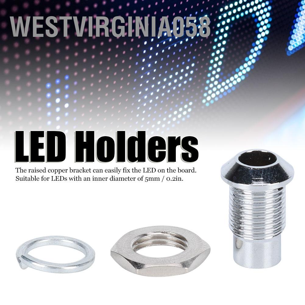 Westvirginia058 10 cái đế gắn đèn LED kim loại đồng lồi cho diode phát sáng 5mm / 0 2in
