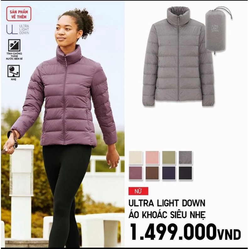 (UNIQLO chính hãng Nhật ) Nữ - Áo khoác phao lông vũ cổ trụ Ultra Light Down | WebRaoVat - webraovat.net.vn