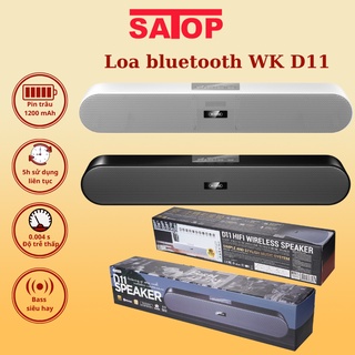 Loa bluetooth không dây WK DESIGN D11 Loa thanh bluetooth công nghệ V5.0 hỗ trợ thẻ nhớ USB jack 3.5 chất âm hoàn hảo