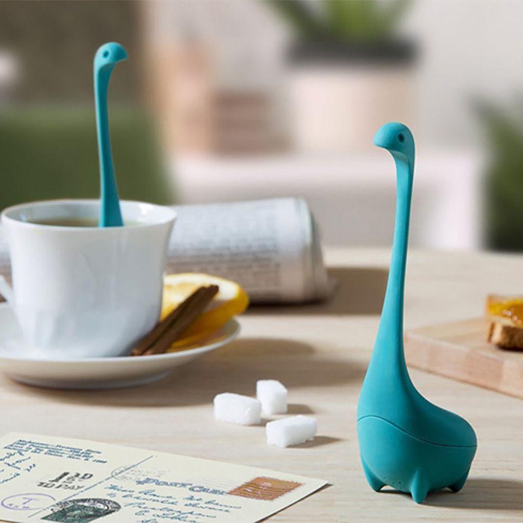 Dalton dinosaur tea infuser heat-resistant cute long handle food-grade silicone drinkware brew tea tool dụng cụ lọc trà