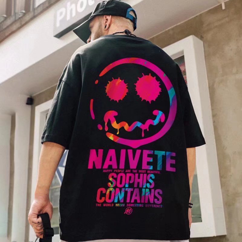 Áo Thun Dáng Rộng In Họa Tiết Hoạt Hình Phong Cách Nhật Bản Thời Trang Mùa Hè Cho Nam Và Nữ Size M-8XL