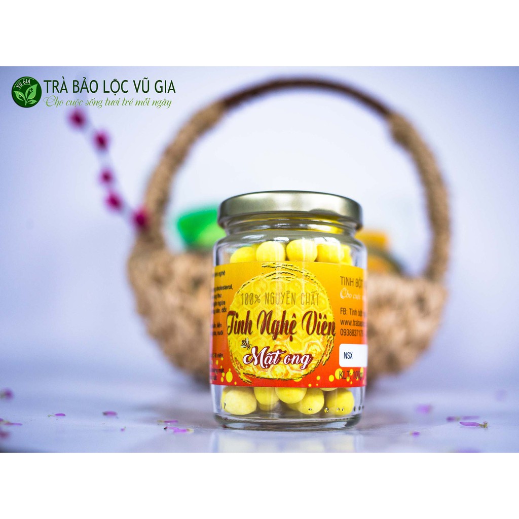 Tinh Nghệ Viên Mật Ong Nguyên Chất Vũ Gia (250g/hũ) - Hỗ trợ dạ dày tiêu hóa, làm đẹp dưỡng da