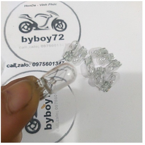 Bóng sương mù xe máy chân T10 / bóng đồng hồ Wave , Dream