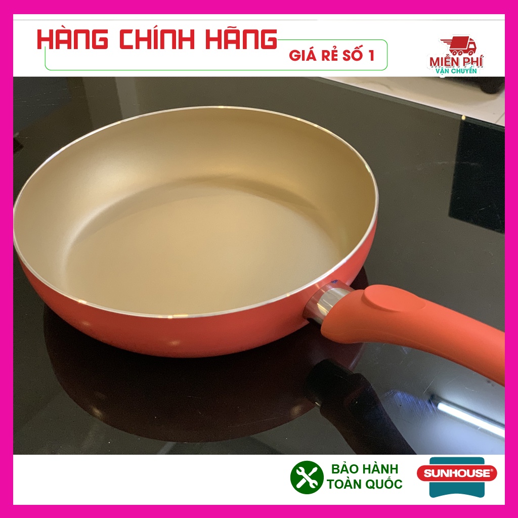 Chảo chống dính bếp từ Sunhouse Mama 26,28,30cm màu đỏ, chảo chống dính siêu bền, cực xịn. Mua ngay tại Trùm Gia Dụng.