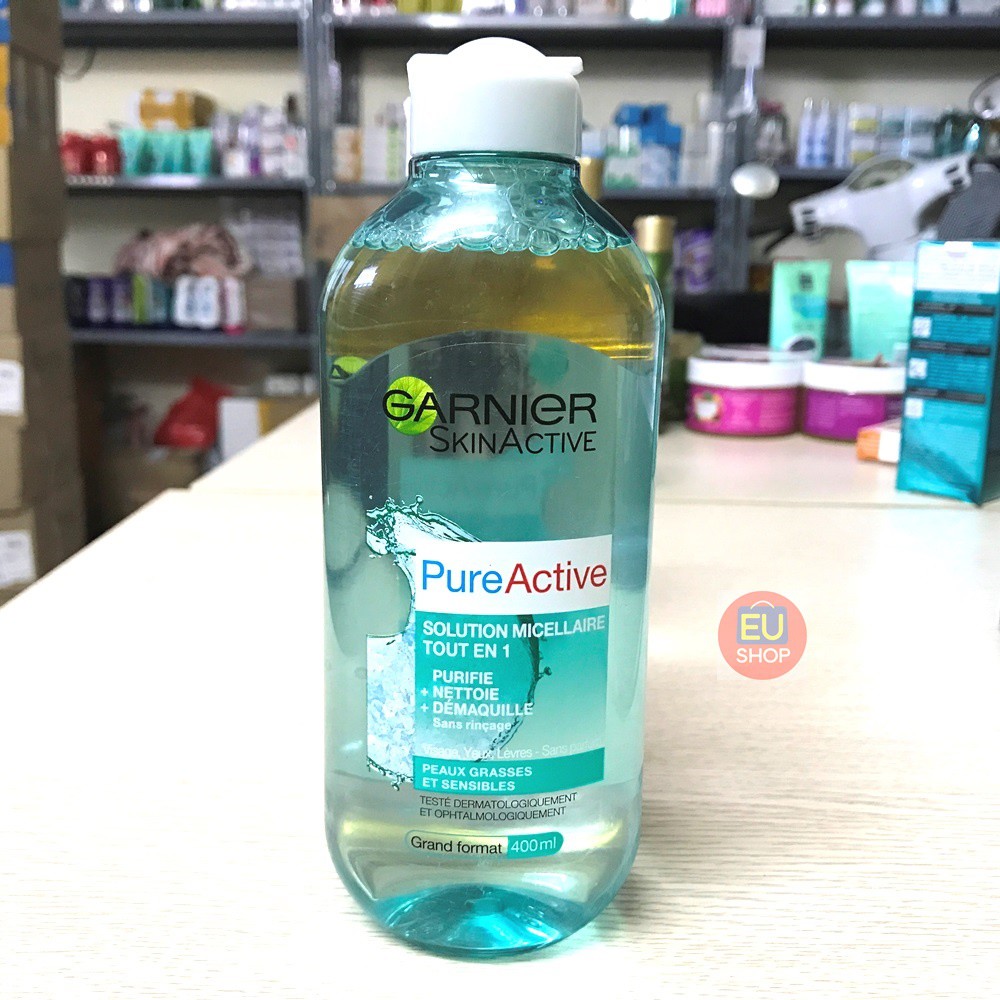 Nước tẩy trang Garnier Micellar (Xanh dành cho da hỗn hợp và dầu nhạy cảm) Lọ 400ml