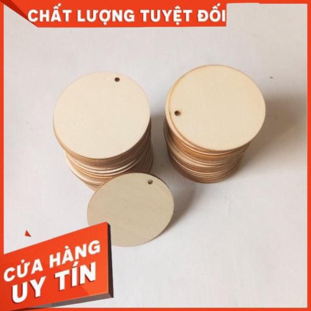 Gói 50 miếng gỗ tròn 5cm làm bông tai, móc khóa