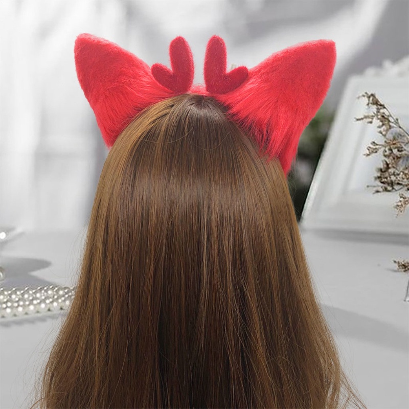 Băng Đô Cài Tóc Hình Sừng Hươu Giả Dễ Thương Cho Nữ