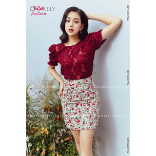 Chân Váy Hoa Nhí Đỏ