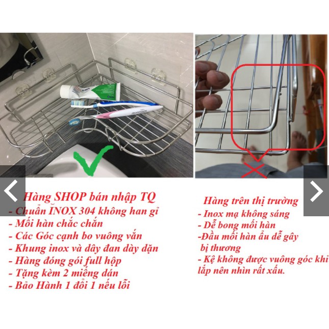 Kệ để đồ phòng tắm, kệ góc dán tường siêu dính nhà bếp tiện dụng[ Tặng kèm miếng dán]