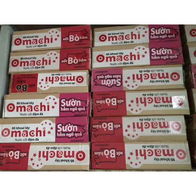 Thùng mì Omachi bò hầm, sườn hầm