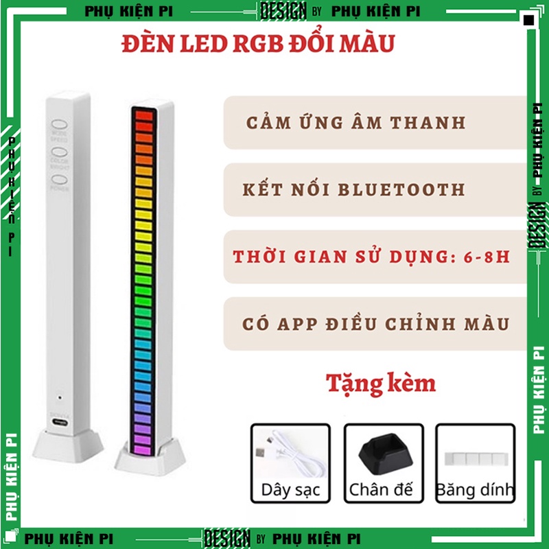 Thanh Đèn Led Rgb Nháy Theo Nhạc, Cảm Biến Âm Thanh, Dèn Led Rgb Tik Tok Đèn Trang Trí Ô Tô, Có Thể Điều Khiển Bằng APP