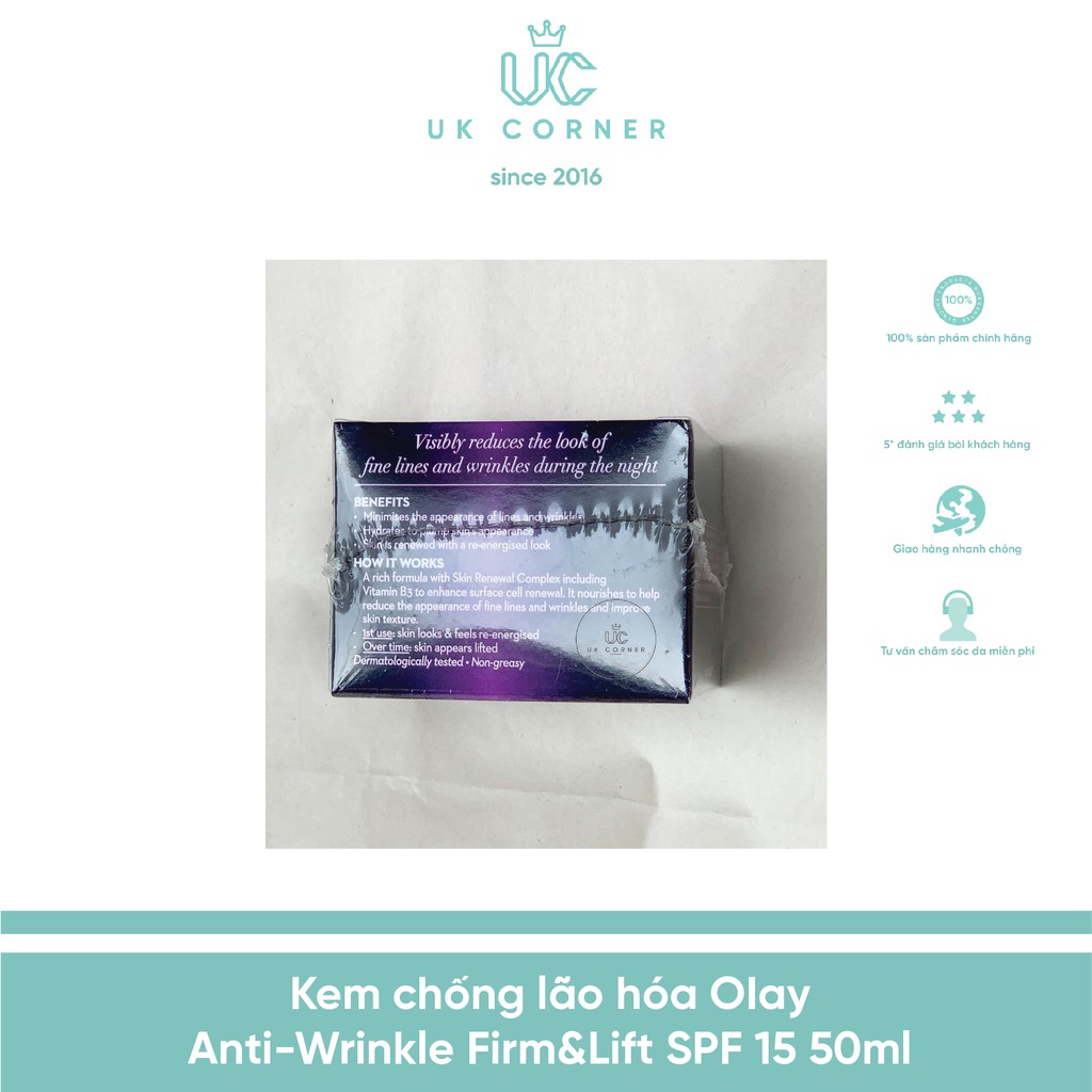 Bill UK Kem chống lão hóa Olay 0Iay Anti-Wrinkle Firm and Lift 50mL