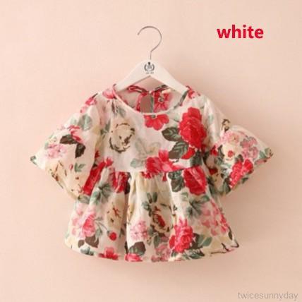 Đầm xòe họa tiết hoa nhí xinh xắn cho bé gái