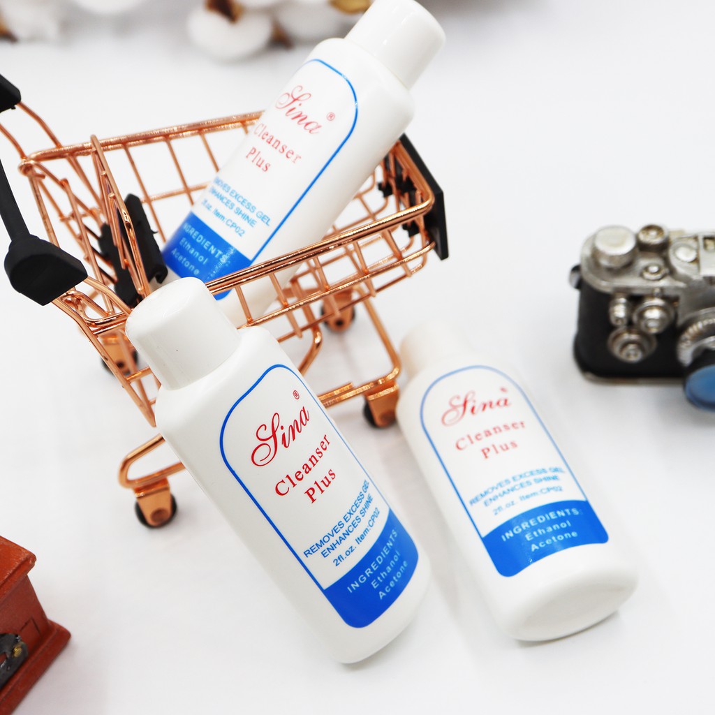 Nước tẩy sơn gel móng Cleanser plus nước rửa cọ lau gel Sina 60ml