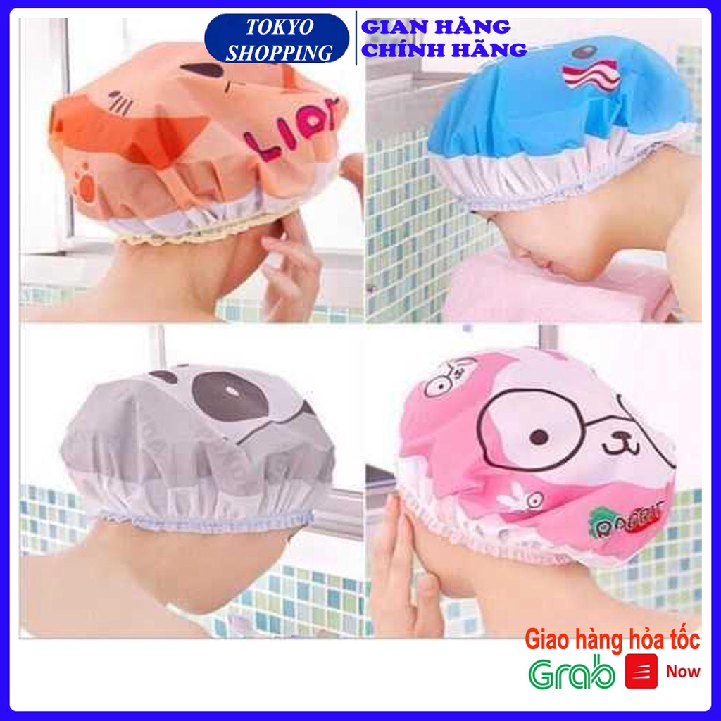 Mũ chụp tóc khi tắm mẫu hoạt hình cute