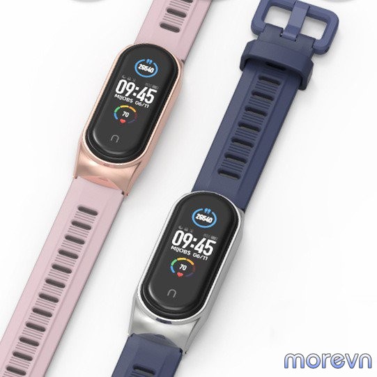 Dây đeo silicon mặt kim loại CS Mi band 4, mi band 3 chính hãng MIJOBS, dây đeo thay thế MiBand 4, 3 MIJOBS