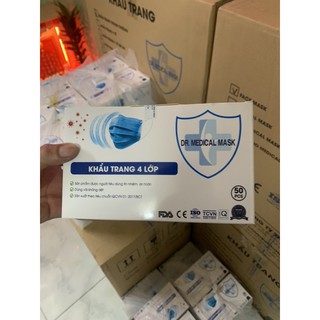Khẩu Trang Y Tế 4 lớp kháng khuẩn hàng CTY Dr. Medical Mask Lê Thành (Hộp 50 chiếc)
