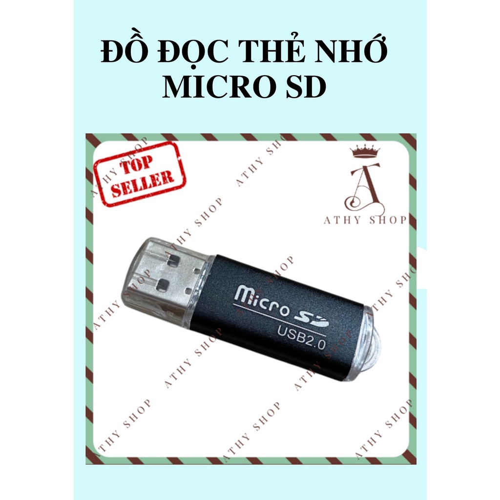 ĐỒ ĐỌC THẺ NHỚ MICRO SD THIẾT KẾ NHÔM cổng USB 2.0 truyền tải dữ liệu lên máy vi tính pc laptop