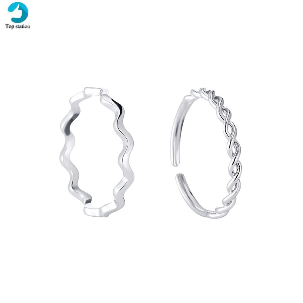 Nhẫn hở đính đá ngọc trai nhân tạo nhiều kiểu tùy chọn phong cách hip hop