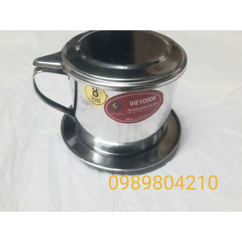 (Chính Hãng )Phin pha cafe inox Vietcook size 6,7,8 cm ,Phin cafe inox có quai  hàng việt nam đảm bảo chất lượng