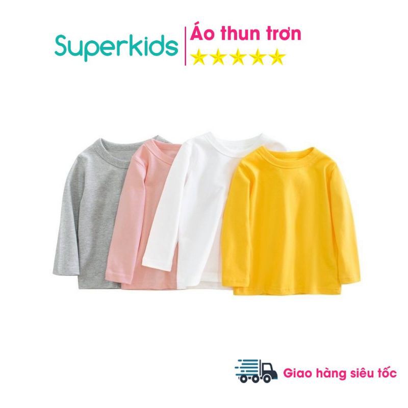 Áo thun trơn cổ tròn nhiều màu cho bé 8-18kg QATE512, quần áo trẻ em