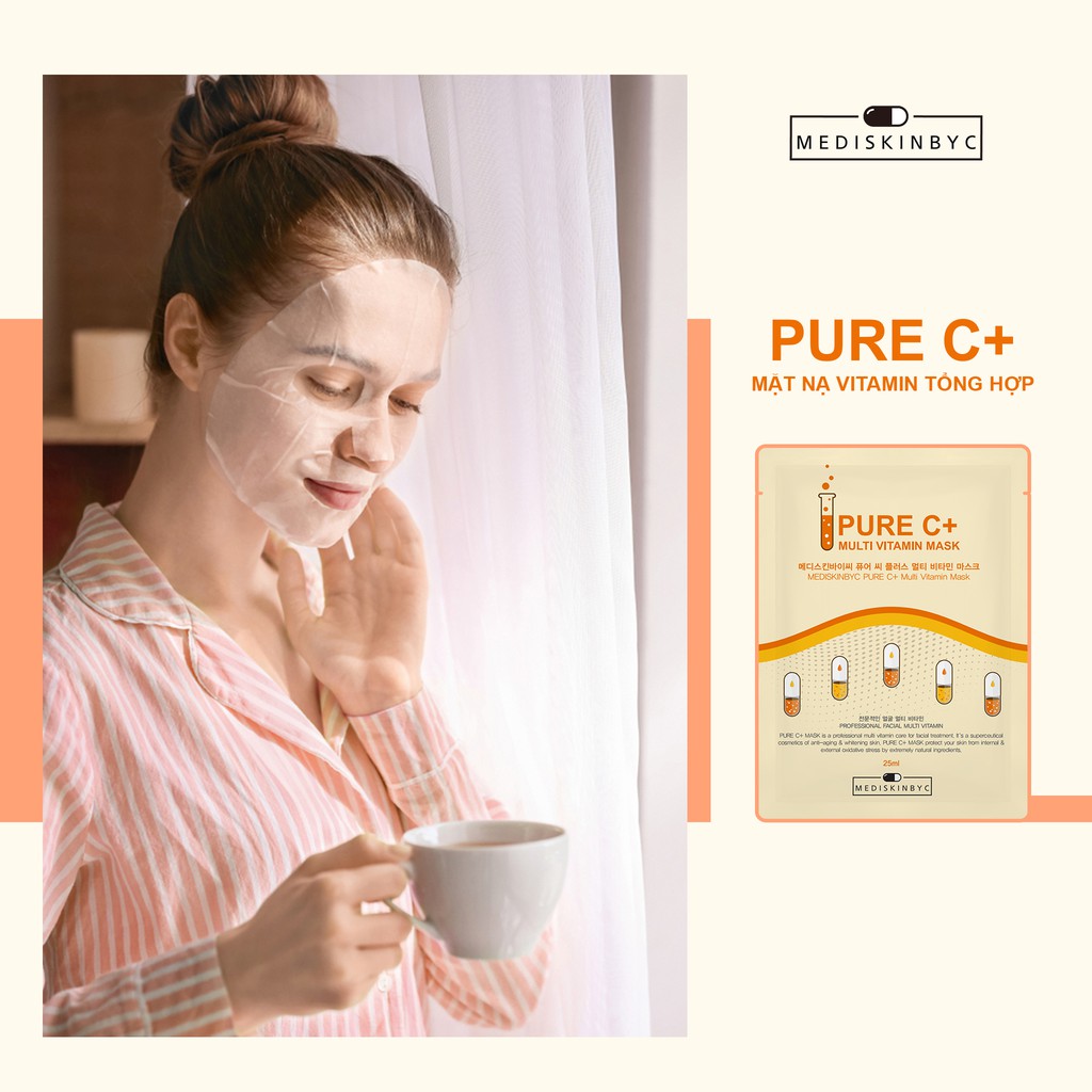 Mặt Nạ Vitamin Tổng Hợp Pure C+ Seoulgroup, Mask Chăm Sóc Da Trắng Sáng, Ngừa Mụn Thâm, Chống Lão Hóa