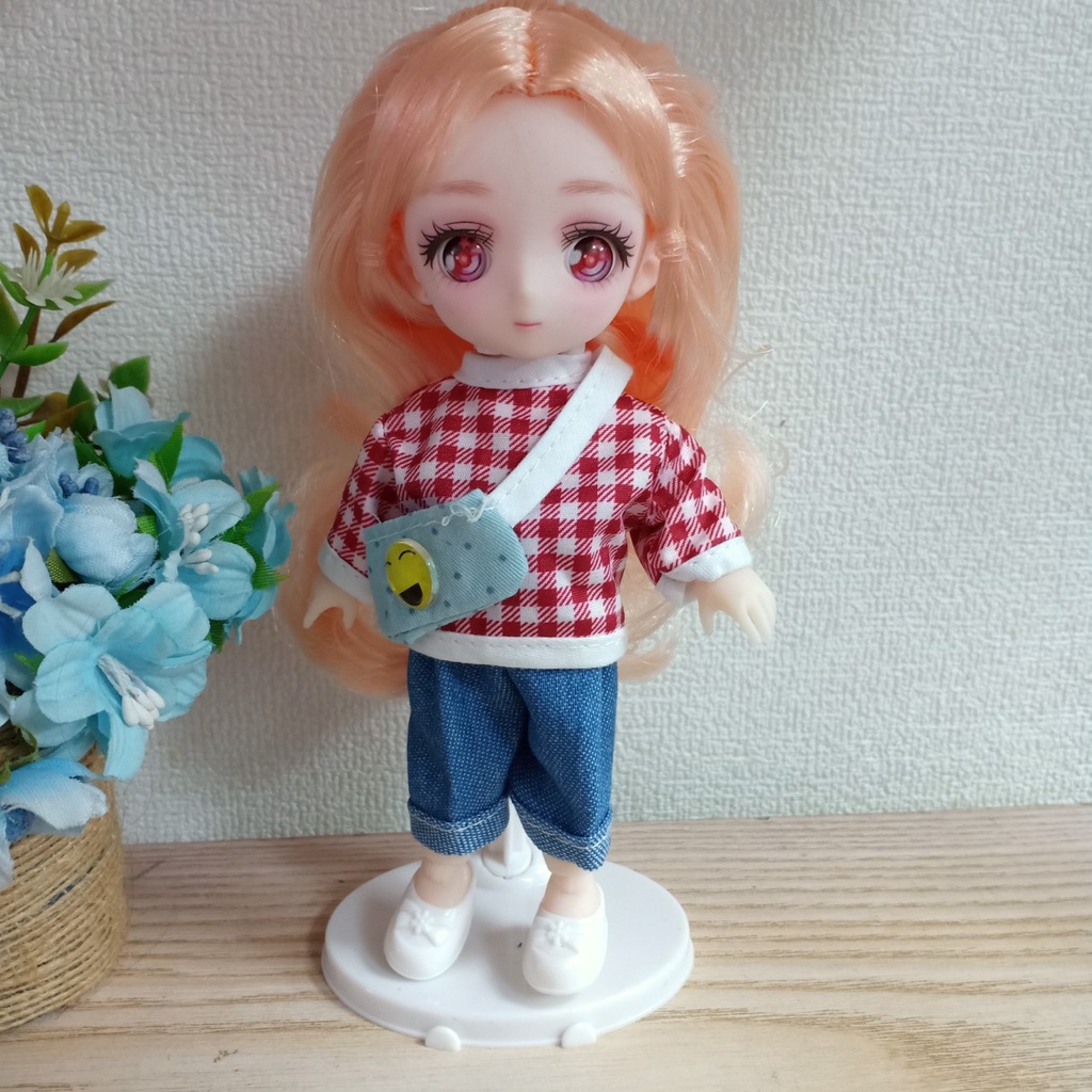 Búp bê Anime mini Mắt truyện tranh cao 16cm kèm đồ ngộ nghĩnh