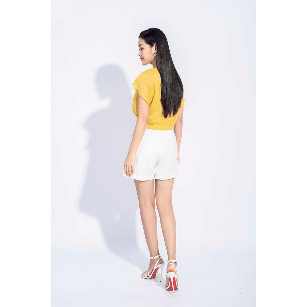 Áo sơ mi voan croptop, tay cánh rơi, hai lớp MMOutfit M-AO050321120
