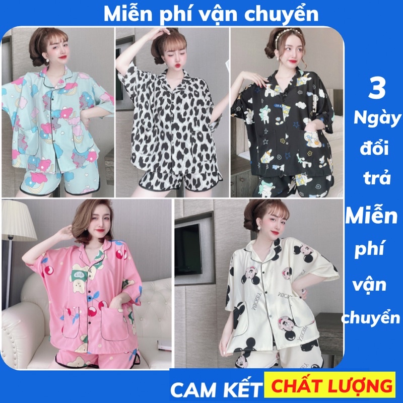 [Mã 2611THTRANG100K hoàn 10% xu đơn 99K] Đồ Ngủ Bigsize cánh dơi đùi 45-100kg D02 mặc nhà cực Xinh chất lụa Cao Cấp