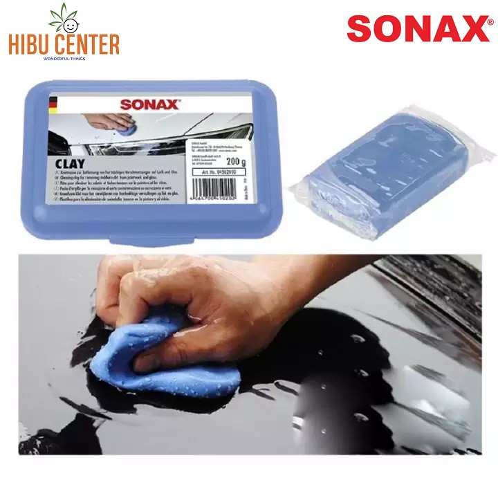 Đất sét tẩy bụi sơn xe màu xanh SONAX 200g 450205