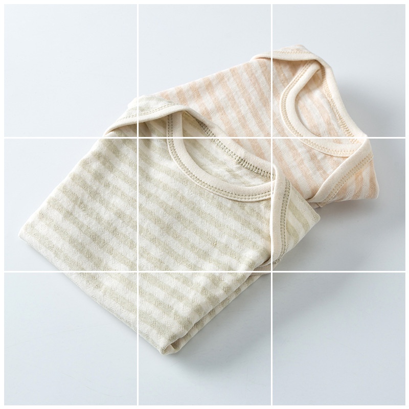 Áo liền quần Cotton NgắN Tay Kẻ SọC Cho Bé (0-18 TháNg)
