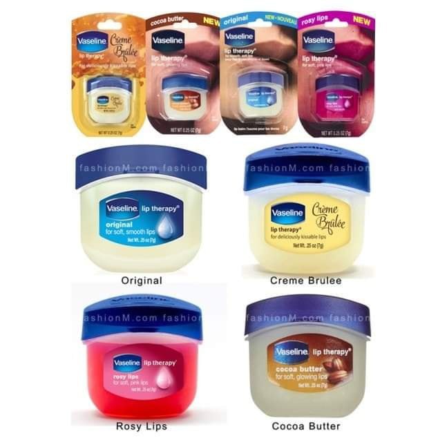 [3 Tặng 1] Sáp dưỡng môi Vaseline 7g Made in USA, dưỡng ẩm và ngăn ngừa nứt nẻ môi - Kazila