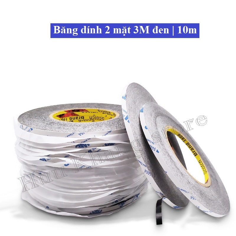 Băng dính 2 mặt đen 3mm | 5mm