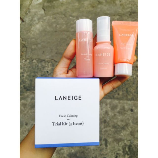 Bộ dưỡng sáng da Laneige Fresh Calming Trial Kit 3 Items