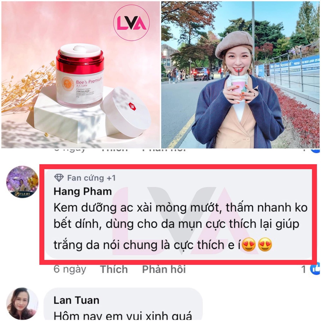 Kem dưỡng ngừa mụn, mờ thâm nám từ nọc ong AC Care Bee's Premium Control Cream 55g phiên bản 2022