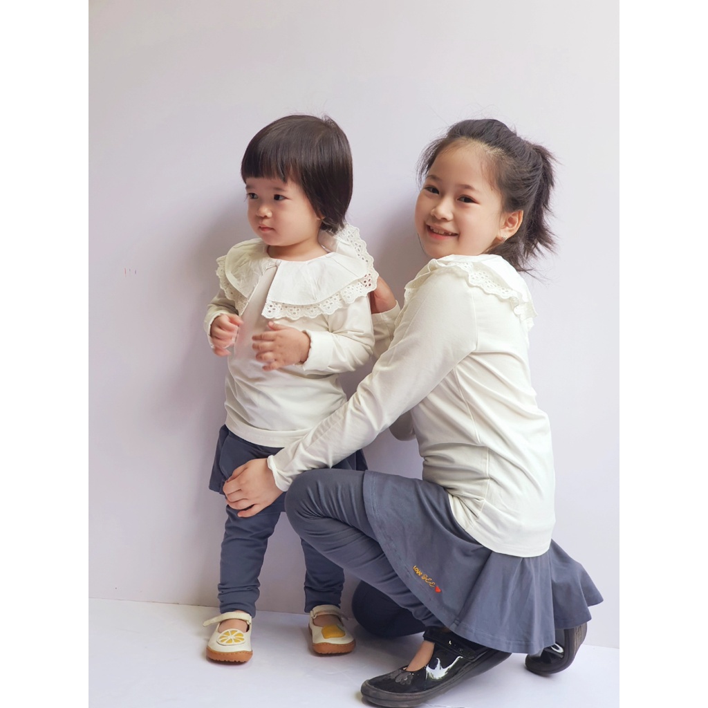 MOQ2114 Quần váy ghi bé gái