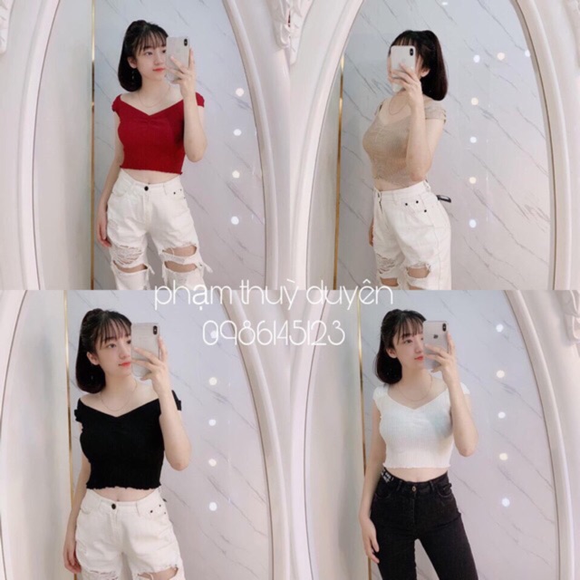 ÁO CROPTOP CỔ TIM