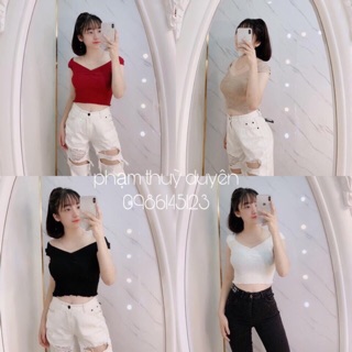 Áo croptop cổ tim