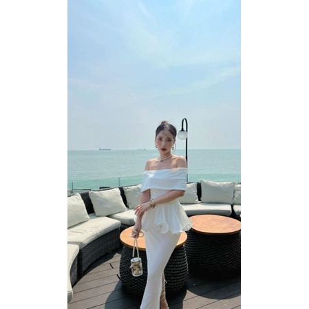 Sét Áo Peplum Trễ Vai Tùng Xếp Ly + Chân Váy Body | BigBuy360 - bigbuy360.vn