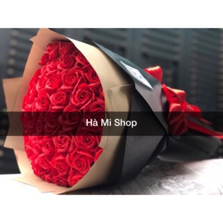 Hoa sáp vĩnh cữu bó 50 bông đỏ