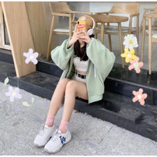 Áo khoác zip trơn form lửng
