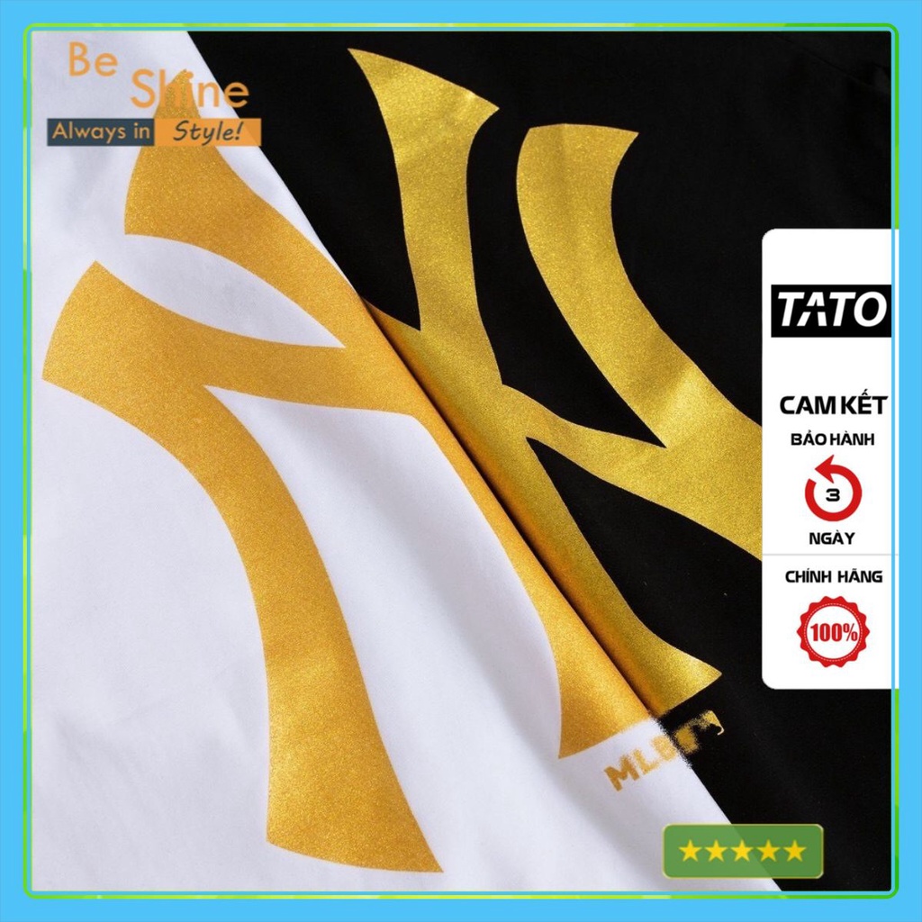 Áo Thun Unisex Form Rộng Logo NY DCV In Nhũ Vàng Độc Đáo - Áo Phông Tay Lỡ Cotton Cổ Tròn - Beshine Clothing