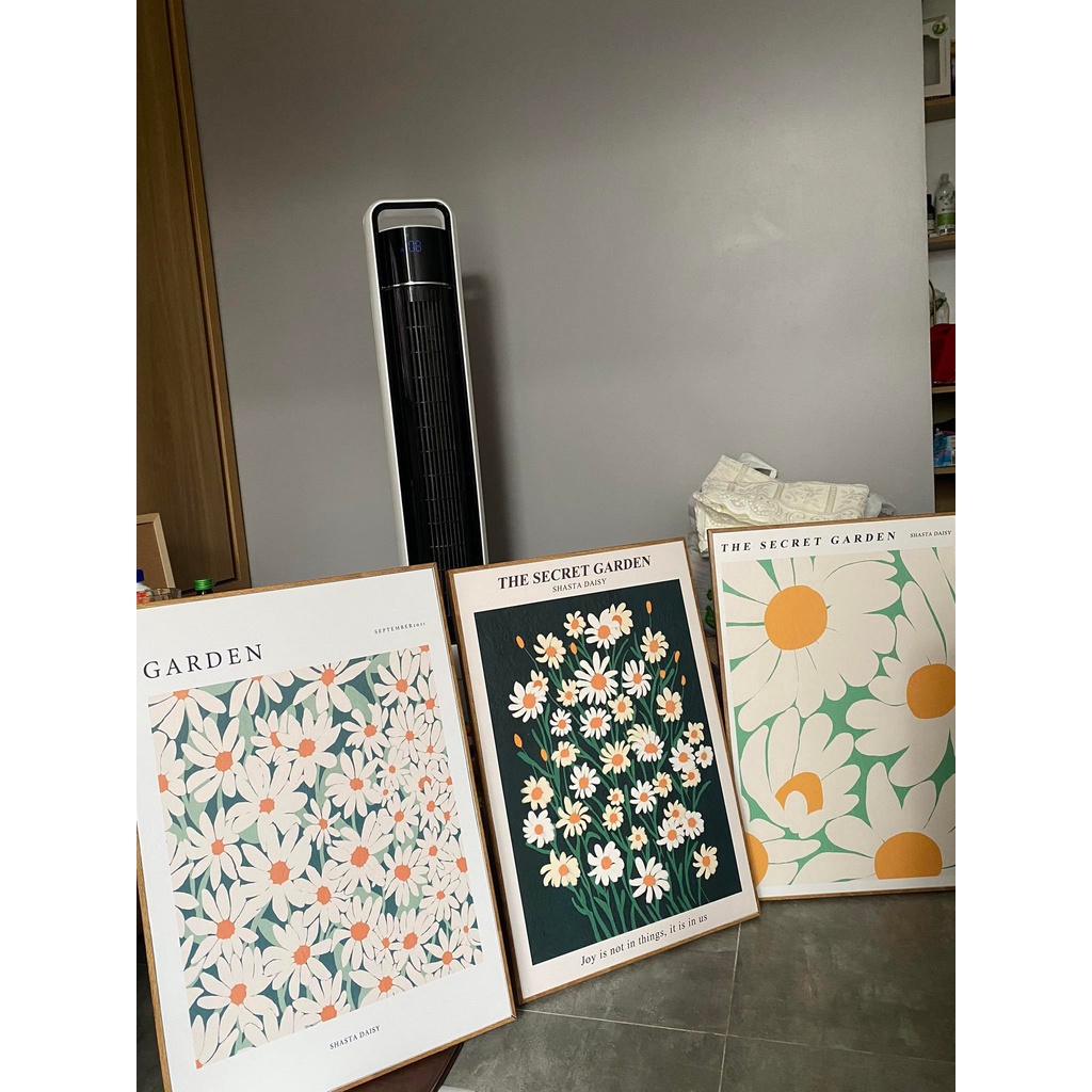 Khổ Lớn Tranh Lẻ Treo Tường Canvas Hình Hoa Cúc Vàng Trắng Họa Mi Dịu Dàng Tối Giản Boho Healing Chữa Lành - MELYHOME DE