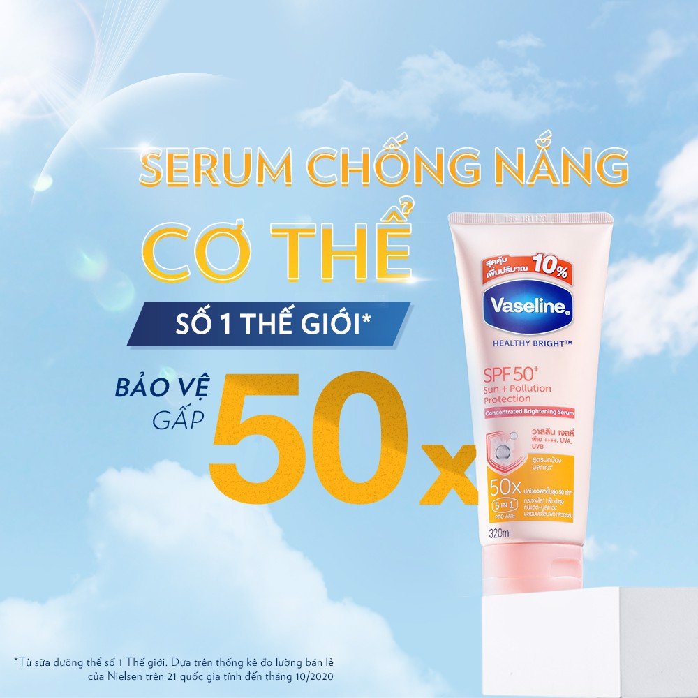 Sữa Dưỡng Thể Trắng Da Vaseline 50X SPF50++ Thái Lan 320ml