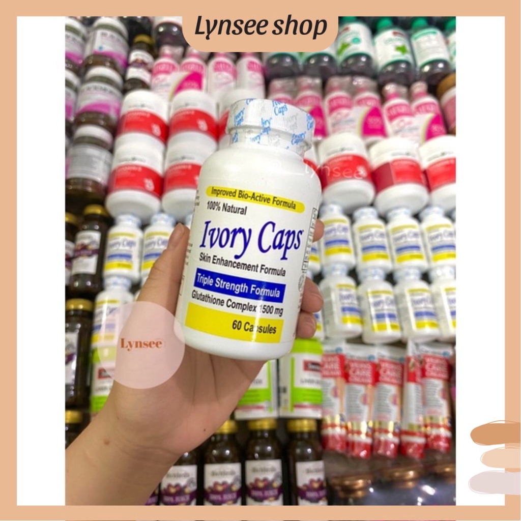 Viên uống hỗ trợ trắng da giảm nám Ivory Caps Glutathione hộp 60 viên - Lynsee Shop