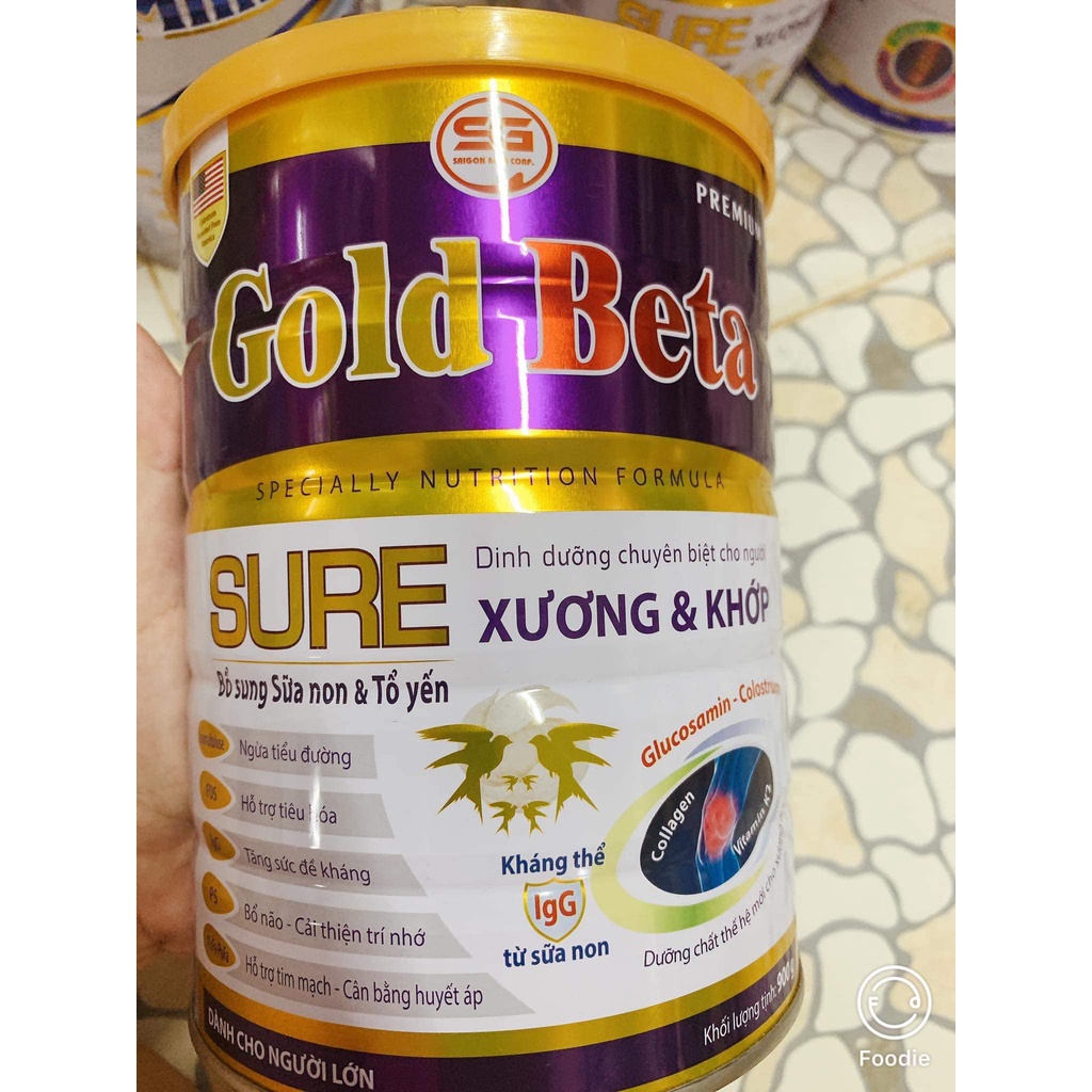 Sữa Gold Beta Sure 900g - Sữa dành cho người già - Sữa người già Ngăn ngừa Loãng Xương Tiểu Đường - Sữa cho người già