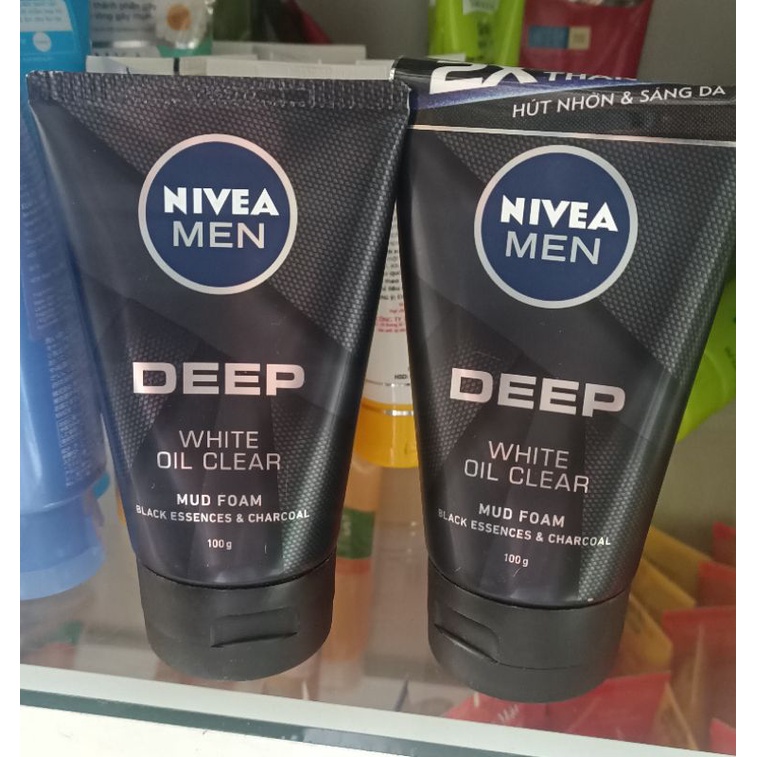 Sữa Rửa Mặt NIVEA MEN DEEP Than Đen Hoạt Tính Hút Nhờn Sáng Da