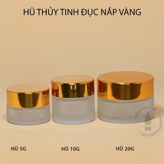 HỦ THỦY TINH 10G NẮP VÀNG